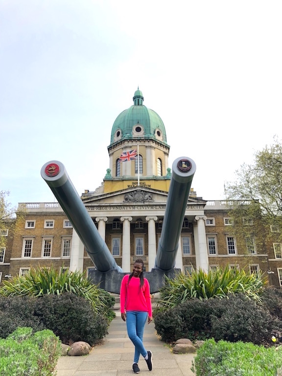 Yasmine at the Imperial War Museum in London