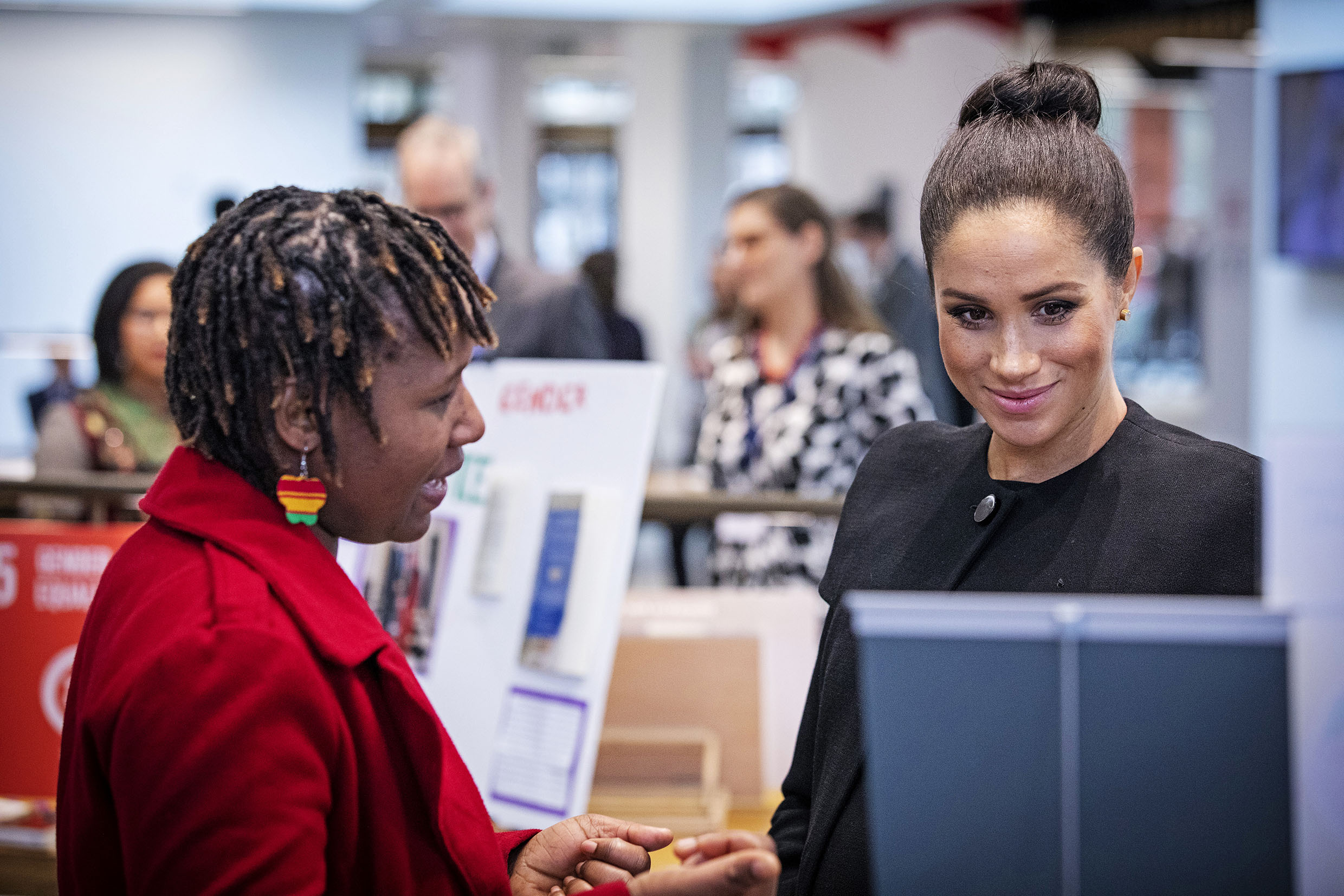 Duchess of Sussex in conversation with Mayamiko Chibowa