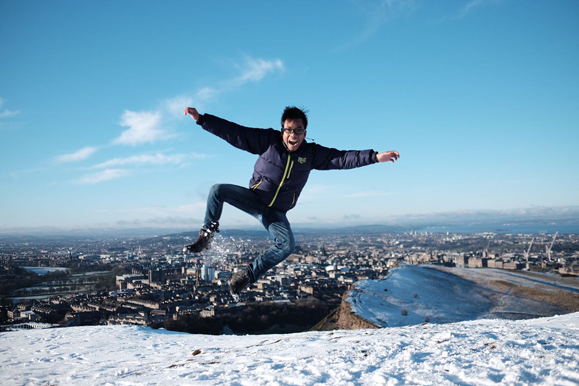 Snowy Arthur's Seat in Edinburgh