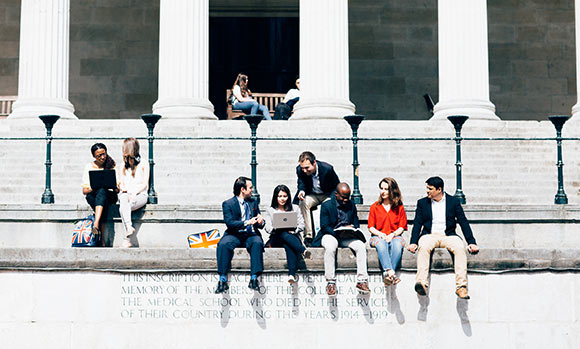 Scholars studying at a university in London