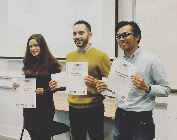 Yosea Kurniano winning a student debate in Manchester