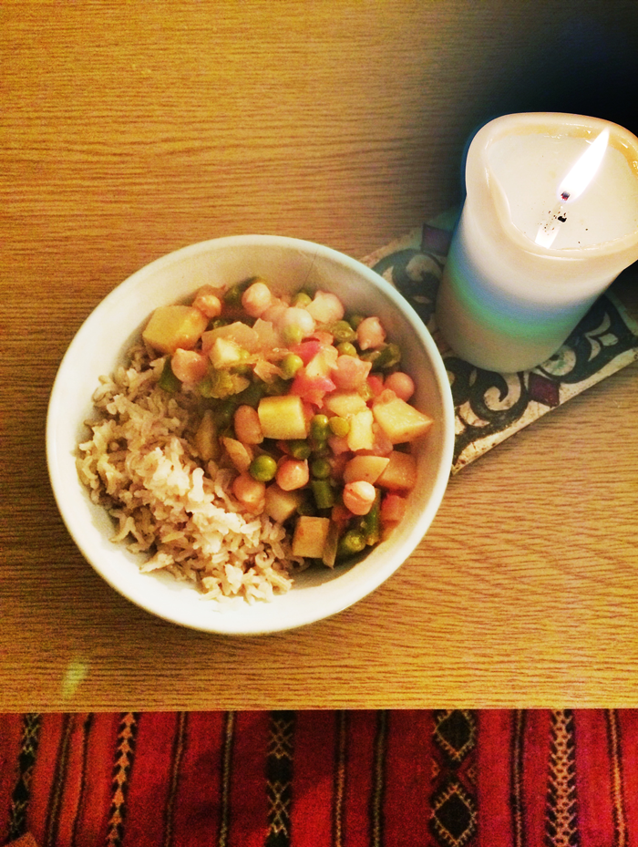 Beans and vegetable stew by programme officer Sam