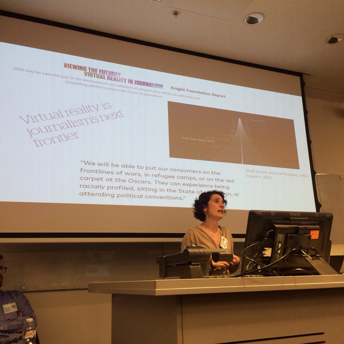 Dr Kate Nash virtual reality journalism lecture