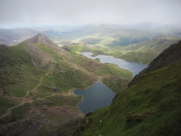 Looking down Mount Snowdon