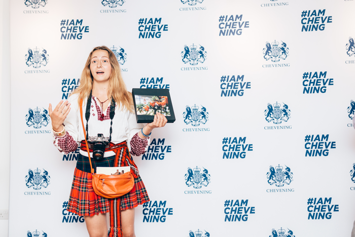 Solomiia with her prize-winning photograph