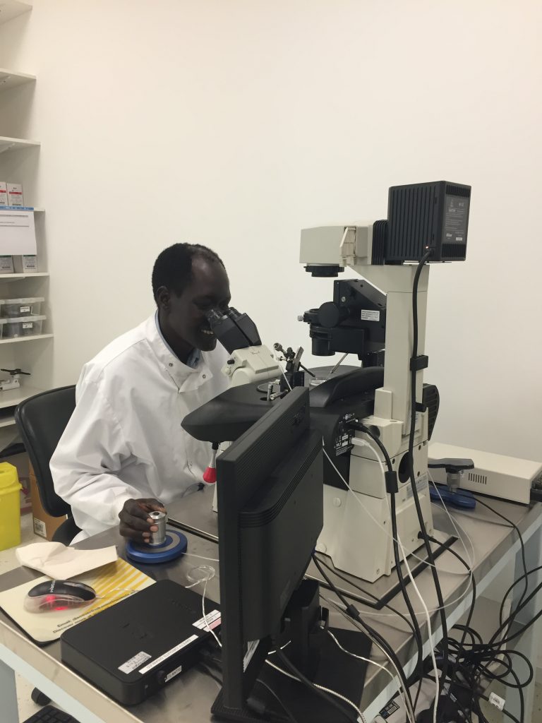 Dr Chuor in the laboratory