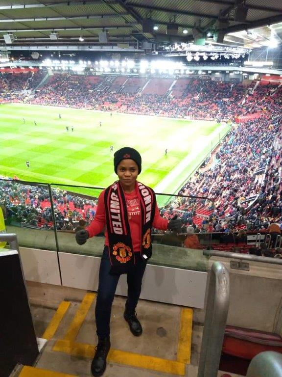 Uduak Akpanedet at Old Trafford football stadium