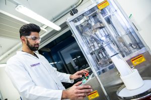 RGU student at a science lab